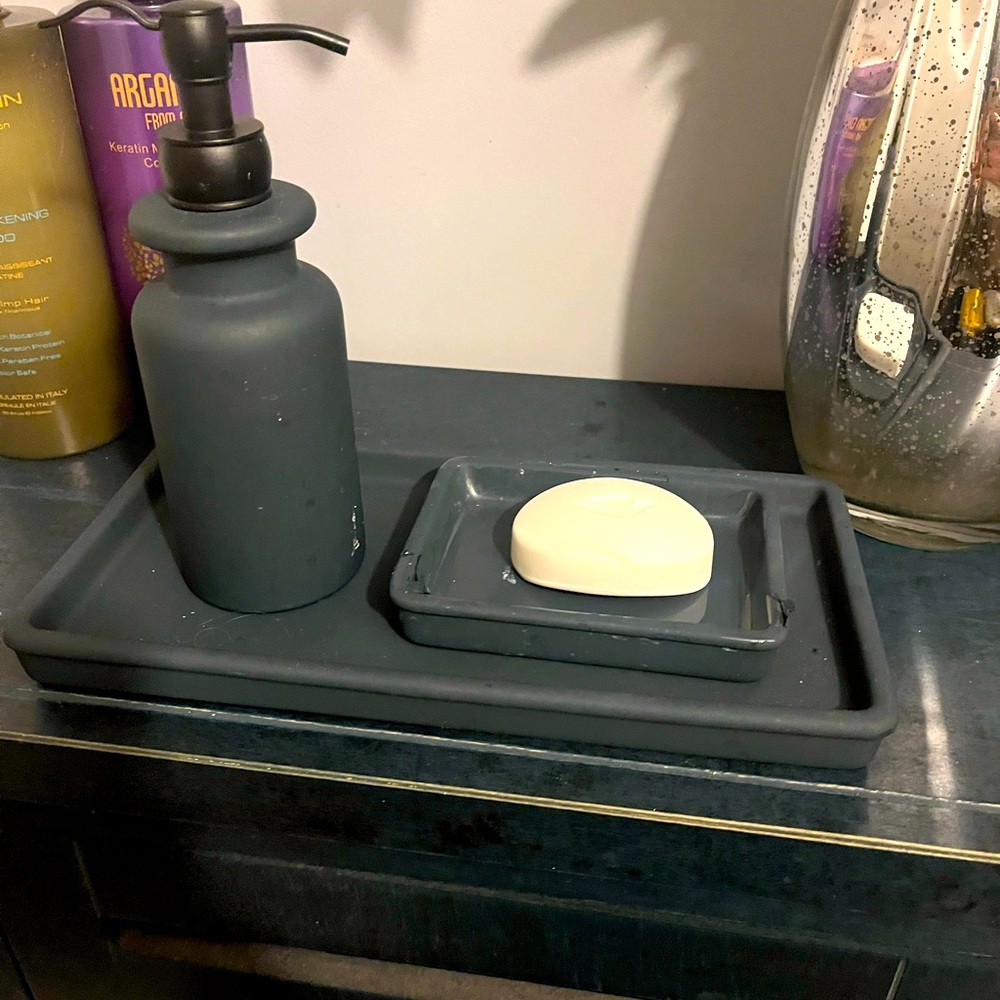 Ceramic Blue Bathroom Set